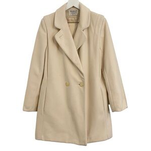 Women's Cream Double-Breasted Coat